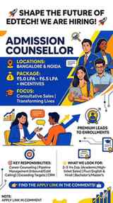 🚀 WE ARE HIRING: Admission Counsellors! 🚀

Want to shape t