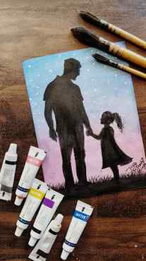 Holding hands under a sky full of stars. Happy Father’s Day 