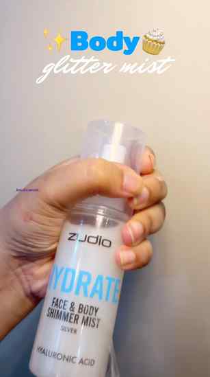 Shimmer body mist.
{zudio shimmer body mist, zudio body mis