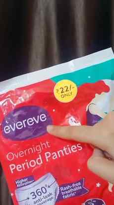 1 Period Panty = 3 Pads.
Gives 12 hours protection.
360° A
