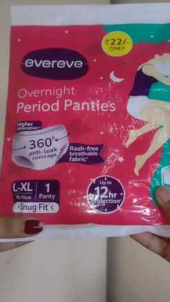 Gives 12 hours protection.
1 Period Panty. = 3 pads
360° An