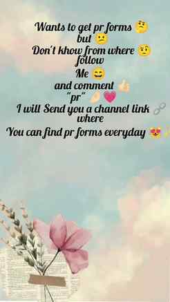 Follow and comment for pr for the channel link you will get 