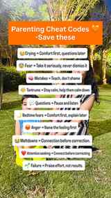 Parenting cheat codes to adopt!! 🧡
Small changes in how we