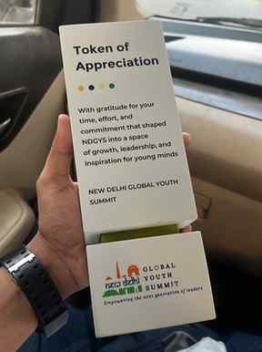 Truly honoured to be a Judge at the New Delhi Global Youth S