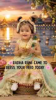 A little Radha Rani in her sweetest form 💛🦚✨
When innocenc