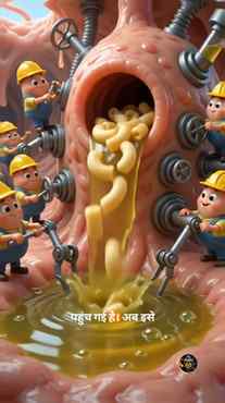 🍝 जब हम Macaroni खाते हैं, तब शरीर के अंदर क्या होता है?
#M