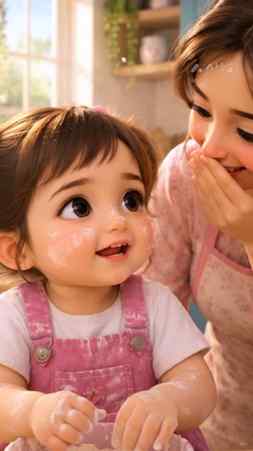 Jab baby bani mummy ki little helper! 🥹❤️
#AICutieTales #Ba