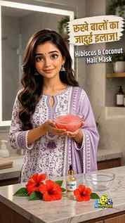 🌺 Natural Hair Spa Ghar Par! 🥥✨
Hibiscus + Coconut Oil se