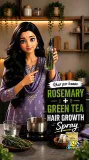 🌿 Ghar Par Banao Rosemary + Green Tea Hair Spray!
Easy DIY