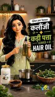 🖤 Homemade Kalonji + Curry Leaves Hair Oil 🌿
A simple DIY
