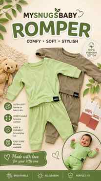 #snugs
#mysnugsbaby
Snugs Baby Romper – Soft, breathable & s
