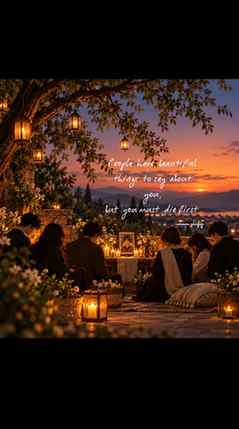 How strange it is that to listen good things about you, YOU