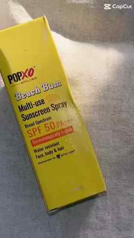 Protecting my skin with @popxo Beach Bum Multi-use Sunscreen