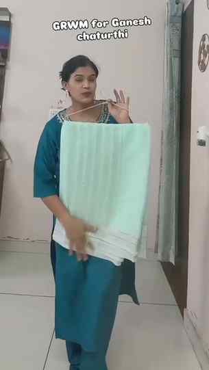 Let's GRWM for genesh chaturthi Pooja just draping saree #Ma
