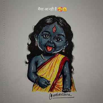 मैया आ रही हैं 🥰🫠
#kali #navratri2026 #art #durgamaa #dra