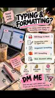 Got work piling up? Let me handle the typing & formatting. �