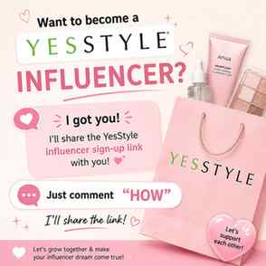 ✨ Want to become a YesStyle Influencer? 💖
Note:-( Min 1000