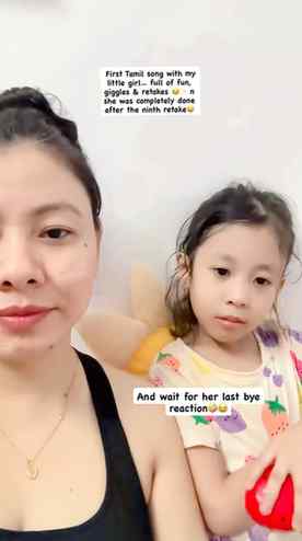 Tamil song with my little girl🥰 Thenkizhakku cover #motherd
