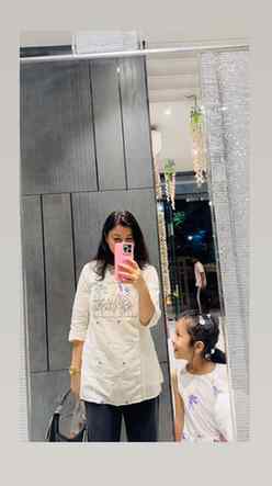 My daughter wearing from @mudrana_prints n mommy wearing fr