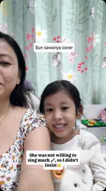 Sun sawariya cover💞#cutegirl #momdaughter #singing #reach