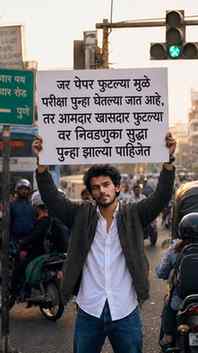 “जर पेपर फुटल्या मुळे परीक्षा पुन्हा घेतल्या जात आहे,
तर आमद