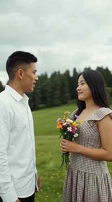 A beautiful moment surrounded by flowers, nature, and the pe