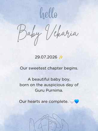 Our Little Blessing Has Arrived 🤍
Baby Boy • Guru Purnima 2