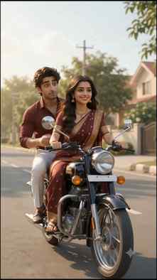 बाइक सिखाने गया था, खुद ही पागल हो गया! 🤣🏍️
#HusbandWifeCo