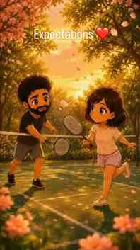 Girlfriend : “Let’s play badminton together.”
Boyfriend : “N