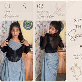 ✨ Draped in sparkle, styled with confidence. ✨
One outfit, s