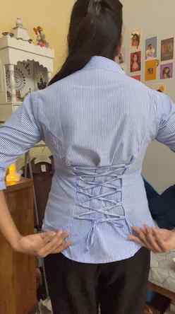 Corset style in formal 💛💙 loved it #formaloutfit #officewe
