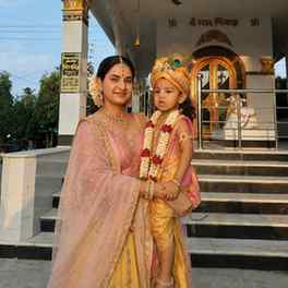 My little Kanha, and I’m his Yashoda Maa. 💛🦚
A bond that f