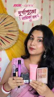 Pink saree, festive glam & a little Pujo magic! 💗✨
Getting