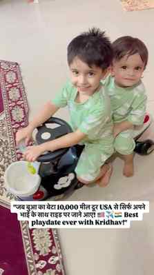 Advait and kridhav riding together #advait #kridhav #brother