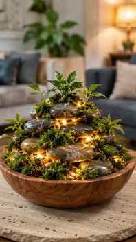🌿✨ DIY Stone Waterfall Centerpiece – Nature Meets Luxury! ✨