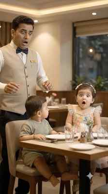 He came to eat, not to study! 😂🤣 The menu turned into a te
