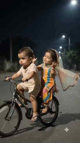 😂 “मुझे छोड़ो, घर आना है तो पीछे दौड़ो!” 🚲🤣