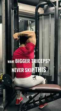 Train your triceps where they work the hardest.
•Keep your