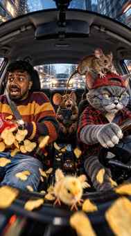 Casual drive with Tom 🐈⬛ 🐁
Comment for Prompt & guide👇