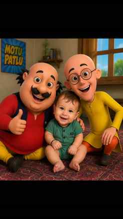 Krun ki video motu Patlu k sath 🤩🧿 #motupatlu #cutebaby #t