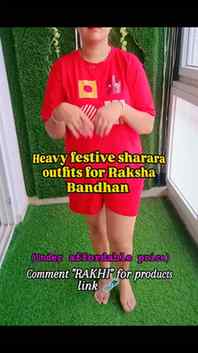 Heavy festive sharara outfits for rakhi , comment Rakhi for 