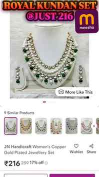 Sirf ₹216 me itna Royal Kundan Set?! 😱💚
Meesho se milne wa