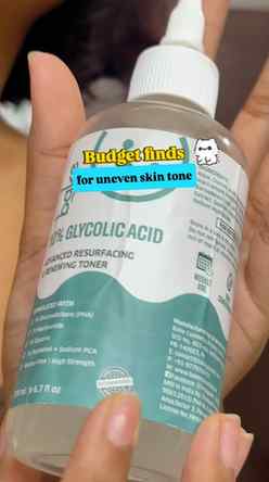 Solution to uneven skin tone…
BAKE 10% glycolic acid toner