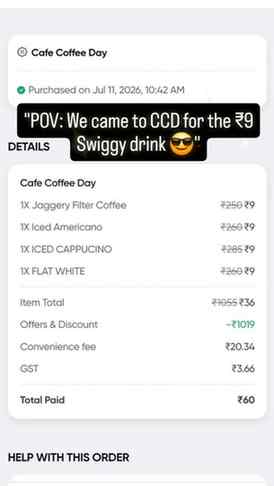 Came for the ₹9 deal... left with a full café bill. 😂☕

#re