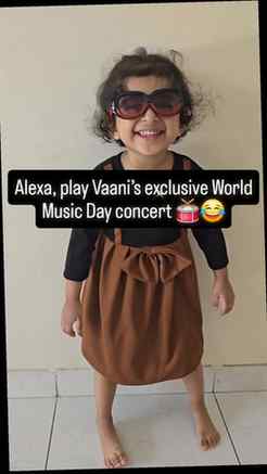 Happy Music Day from the cutest drummer in town 🥁🎀🎵
#Worl