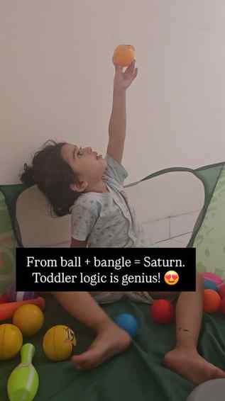 Saturn, but make it toddler-style! 🪐✨
Vaani turned a ball a