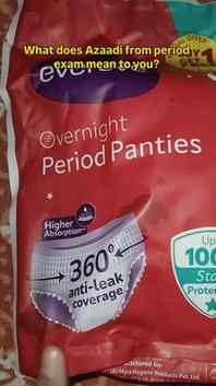 1 Period Panty = 3 Pads. Gives 12 hours protection. 360° Ant