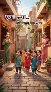 कन्या पूजन के दिन की सबसे प्यारी और मजेदार होड़ 😂❤️
“पहले ह