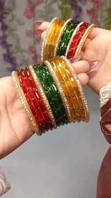 Beautiful Meesho glass bangles 😍🎀 Follow & comment for lin