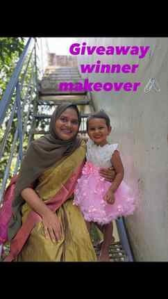 Giveaway 1st winner makeover done . Onam makeup with saree d